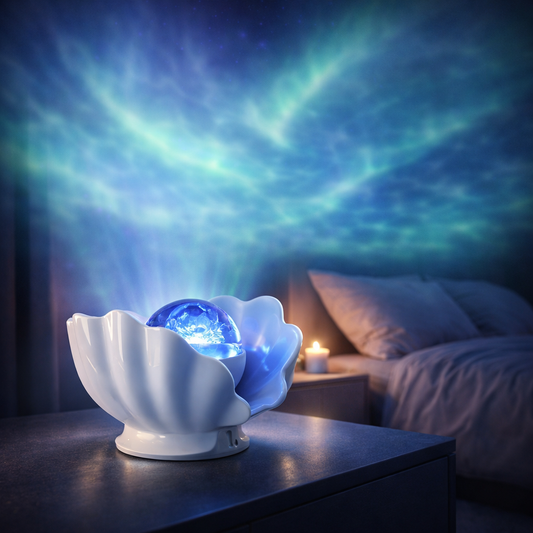 PearlyWave™ Water-Ripple & Aurora Seashell Projector