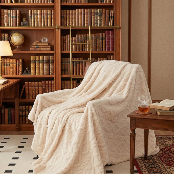 Cozy Coral Fleece Living Throw