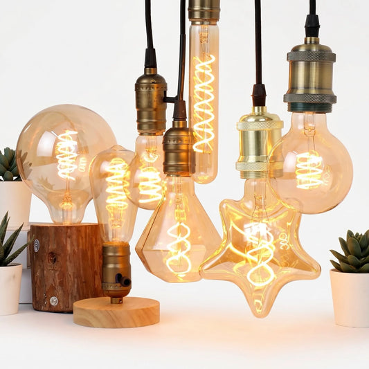 Vintage Spiral Edison Bulb Warm Glow